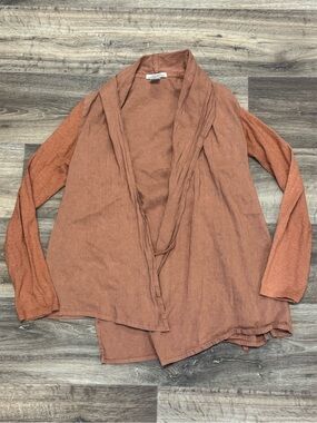 Prairie Underground Hemp Draped Clay Open Front Cardigan Women’s Small